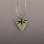 Green Dragonfly Small Triangle Necklace