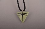Green Dragonfly Large Triangle Necklace