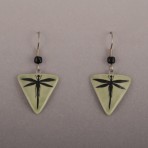 Green Dragonfly Triangle Earrings