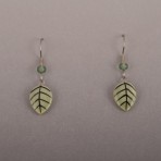 Green Small Leaf Earrings