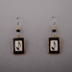 Rectangular Note Earrings With Boarder
